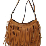 Fringe Hobo Crossbody Bag