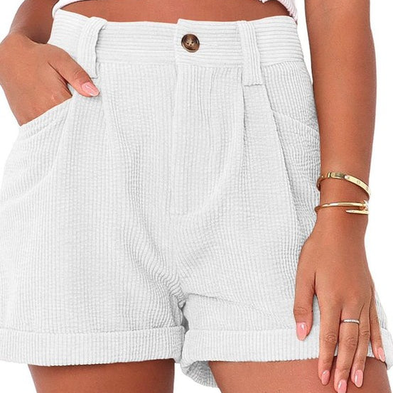 High waisted corduroy shorts