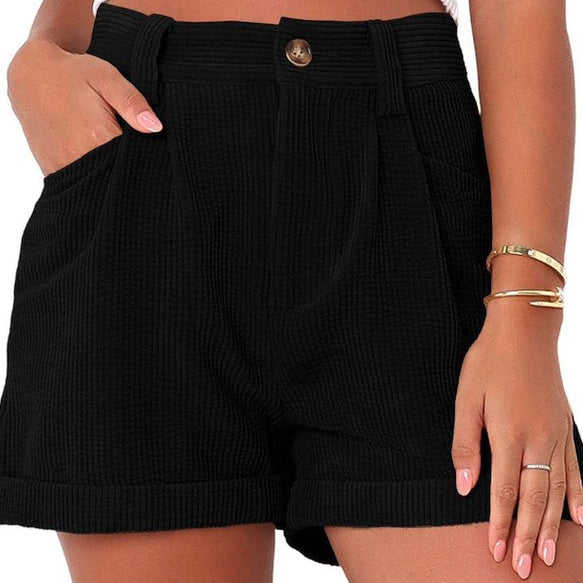 High waisted corduroy shorts