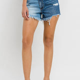 Super High Rise Two Tone Denim Shorts