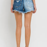 Super High Rise Two Tone Denim Shorts