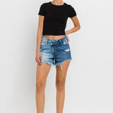 Super High Rise Two Tone Denim Shorts