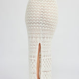 FITTED CROCHET MAXI SKIRT WITH SLIT