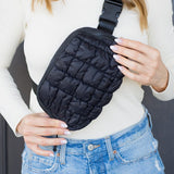 Anya Quilted Puffer Sling Belt Fanny Bum Bag