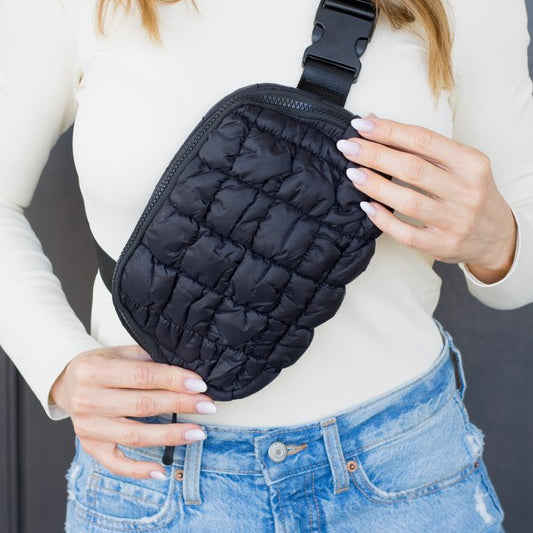 Anya Quilted Puffer Sling Belt Fanny Bum Bag