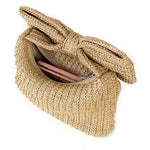 Woven Bow Clutch Purse