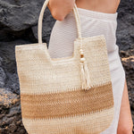 Two-Tone Straw Tote