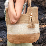 Two-Tone Straw Tote