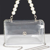 Pearl Handle Convertible Stadium Transparent Bag