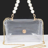 Pearl Handle Convertible Stadium Transparent Bag