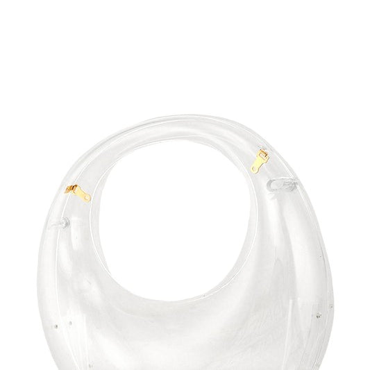 Clear Half Moon Handbag