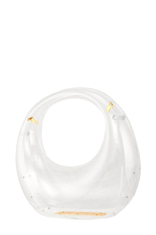 Clear Half Moon Handbag