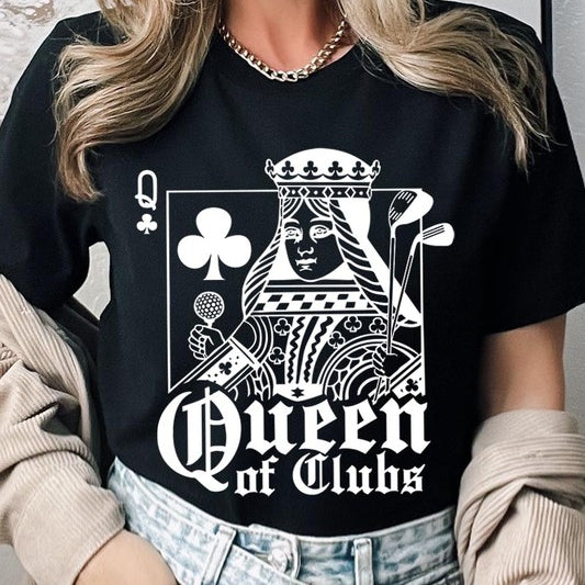 Playing Card Queen Golf Clubs Graphic T Shirts