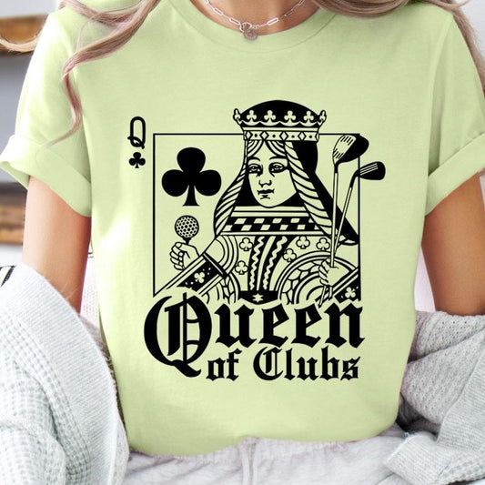 Playing Card Queen Golf Clubs Graphic T Shirts