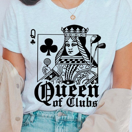 Playing Card Queen Golf Clubs Graphic T Shirts