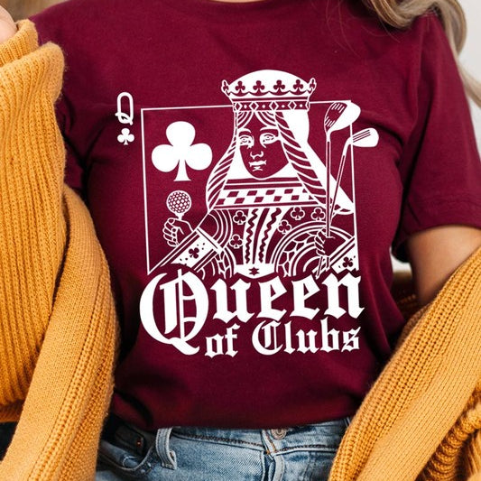 Playing Card Queen Golf Clubs Graphic T Shirts