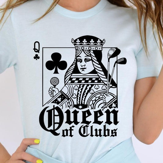 Playing Card Queen Golf Clubs Graphic T Shirts