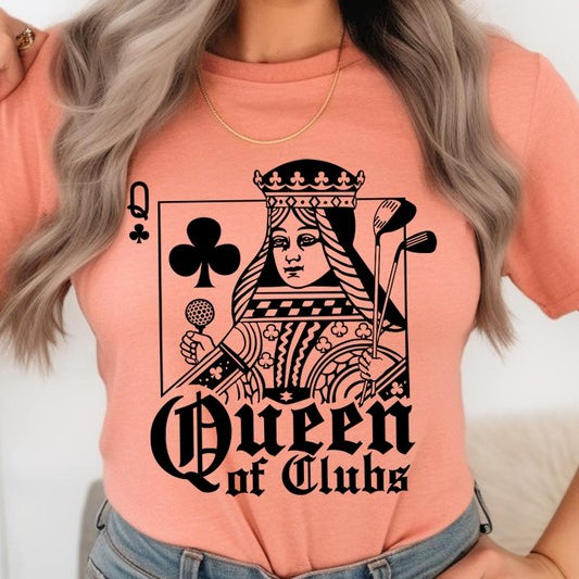 Playing Card Queen Golf Clubs Graphic T Shirts