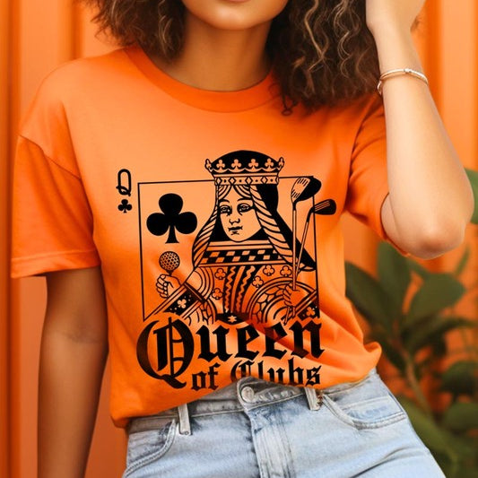 Playing Card Queen Golf Clubs Graphic T Shirts