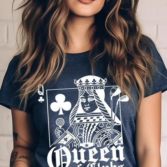 Playing Card Queen Golf Clubs Graphic T Shirts