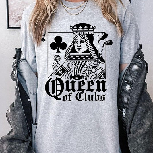 Playing Card Queen Golf Clubs Graphic T Shirts