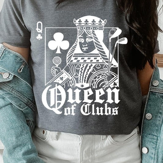 Playing Card Queen Golf Clubs Graphic T Shirts