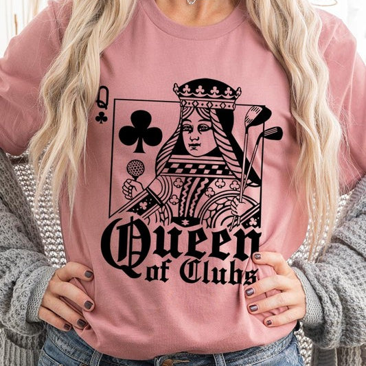 Playing Card Queen Golf Clubs Graphic T Shirts