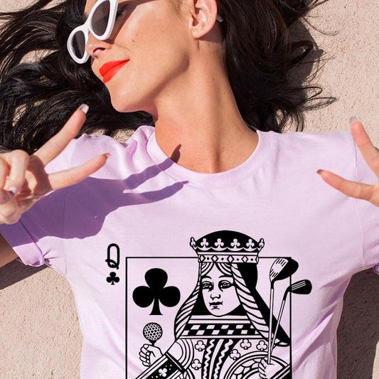 Playing Card Queen Golf Clubs Graphic T Shirts