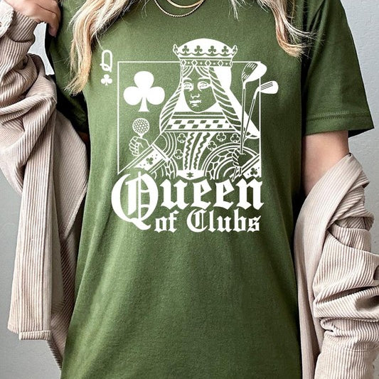 Playing Card Queen Golf Clubs Graphic T Shirts