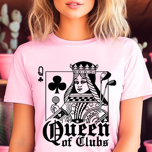 Playing Card Queen Golf Clubs Graphic T Shirts