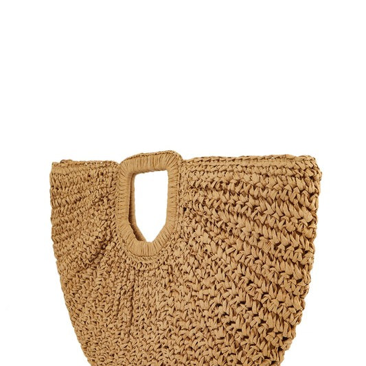 Round Shape Straw Tote Bag