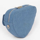 Denim Heart Shape Crossbody Swing Bag