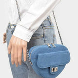 Denim Heart Shape Crossbody Swing Bag