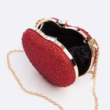 Rhinestone Pave Heart Shape Convertible Clutch