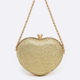 Rhinestone Pave Heart Shape Convertible Clutch