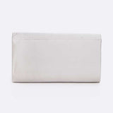 Crystal Accent Satin Pleated Clutch Bag