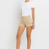 High Rise Cargo Shorts