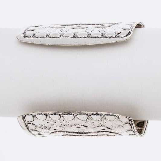 Genuine Stone Engraved Cuff Bangle