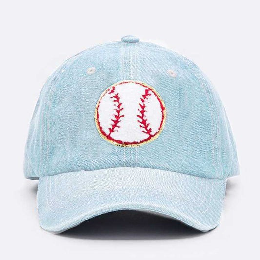 Chenille Baseball Patch Denim Cap