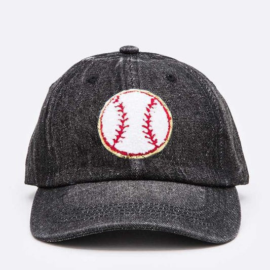 Chenille Baseball Patch Denim Cap