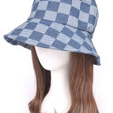 Checker Denim Bucket Hat