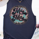 Mama Leopard Circle Tank Top