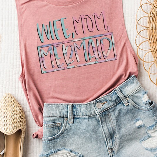 Mother's Day Wife Mom Mermaid Tank Top