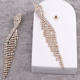 RHINESTONE LONG EARRINGS