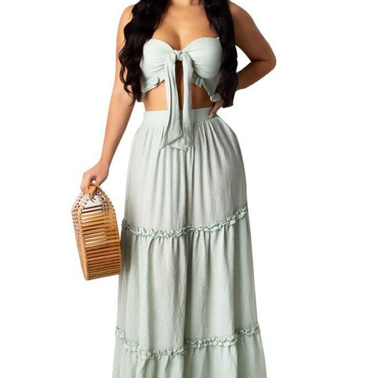 WOMEN SUMMER FASHION 2PC DRESS SET