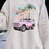 Sunset Chaser Bronco Graphic Fleece Sweatshirts