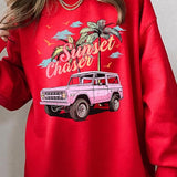 Sunset Chaser Bronco Graphic Fleece Sweatshirts