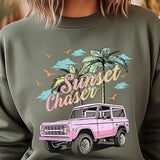 Sunset Chaser Bronco Graphic Fleece Sweatshirts