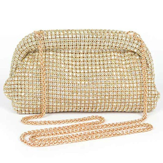 Oversize Rhinestone Convertible Soft Clutch Bag