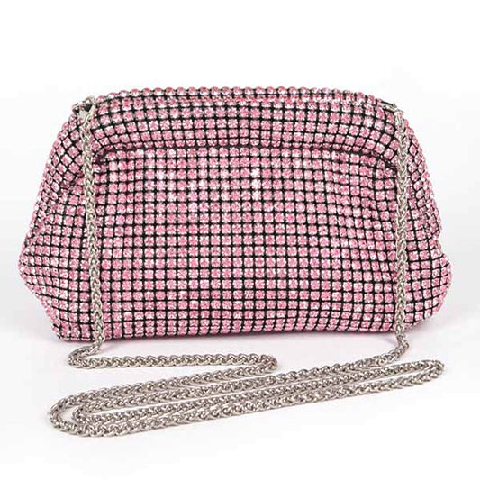 Oversize Rhinestone Convertible Soft Clutch Bag